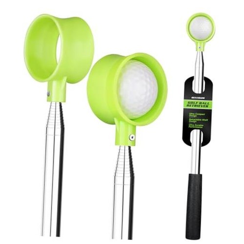 Green golf ball retriever - golf,